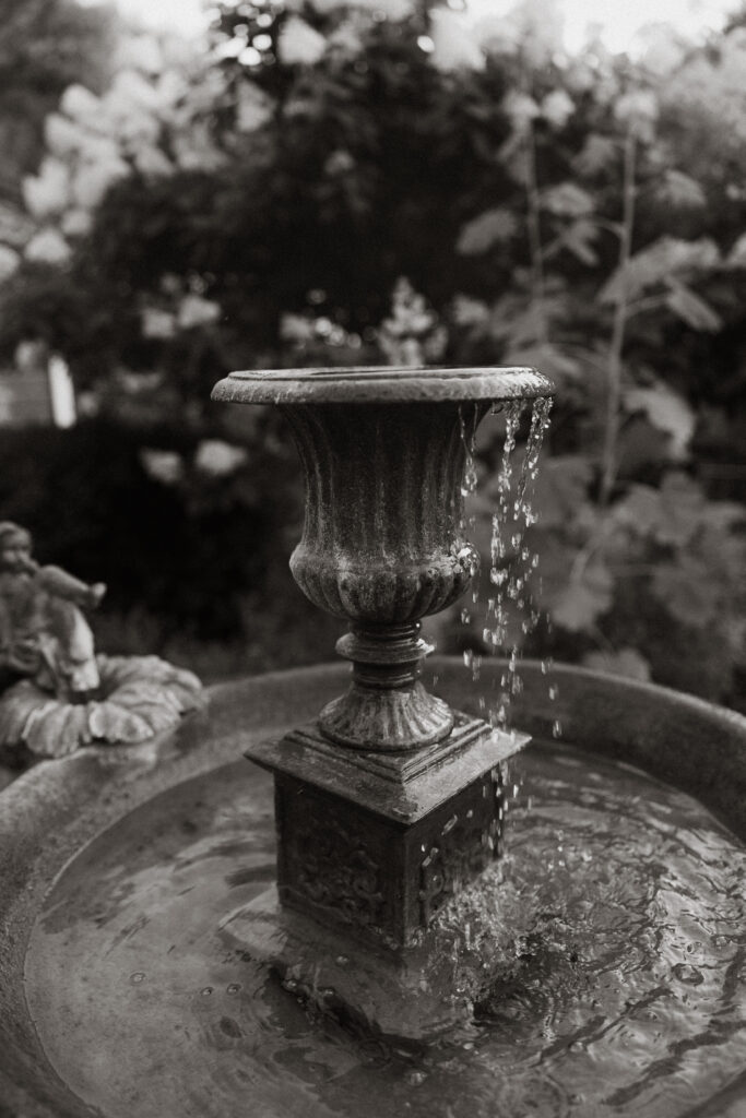 Beautiful fountain at Camrose Hill in Stillwater, Minnesota.